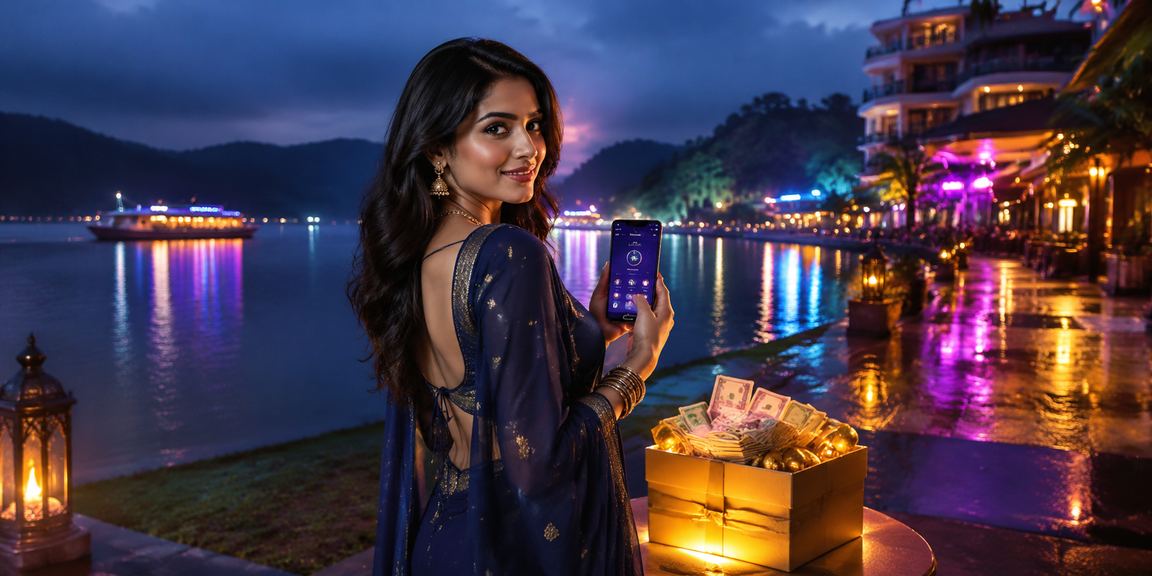 রাঙামাটিতে নিয়ন আলোয় মোবাইলে অনলাইন ক্যাসিনো ও লটারি খেলছেন একজন ব্যবহারকারী